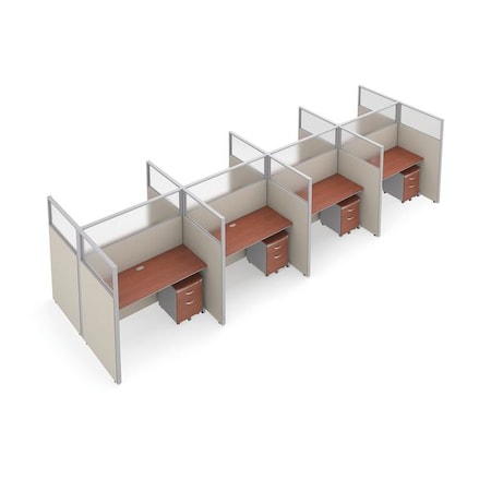 Ofm Privacy Station, Beige/Cherry, polycarbonate T2X4-6360-PGBC
