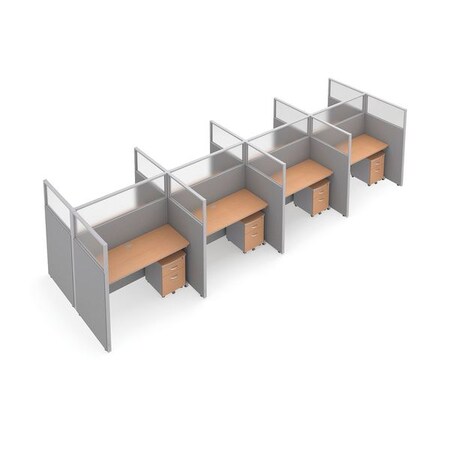 Ofm Privacy Station, Gray/Maple, polycarbonate T2X4-6360-PGGM