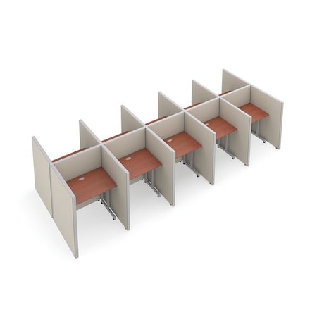 Ofm Privacy Station, 76-1/4" D, 47" H, Beige/Cherry, vinyl T2X5-4737-VGBC