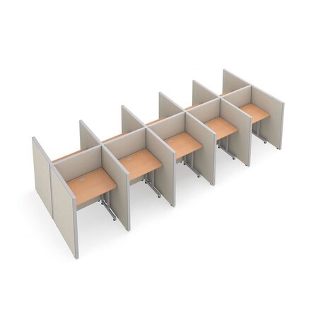 Ofm Privacy Station, 76-1/4" D, 47" H, Beige/Maple, vinyl T2X5-4737-VGBM
