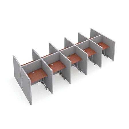 Ofm Privacy Station, 76-1/4" D, 47" H, Gray/Cherry, vinyl T2X5-4737-VGGC