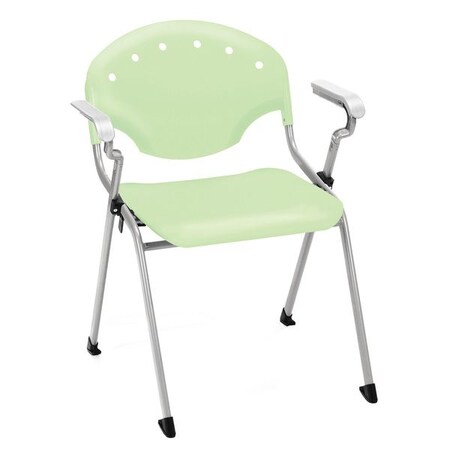 Ofm Stack Chair W/Arms, Silver, Pk4 306-4PK-P52