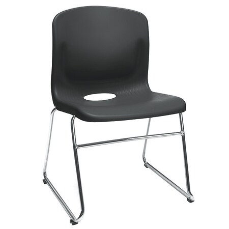 Ofm Sled Base Chair W/ Lmbr Support, Blk, PK4 315-4PK-A02