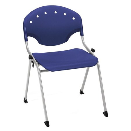 Ofm Student Chair, 24-1/2" D, 31-3/4" H, Navy, polypropylene 305-4PK-P46