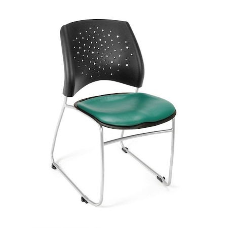 Ofm Star Stack Chair, Vinyl Seat, Teal, PK4 325-VAM-4PK-602