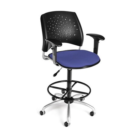 Ofm Star Swivel Chair, Colonial Blue 326-AA3-DK-2204