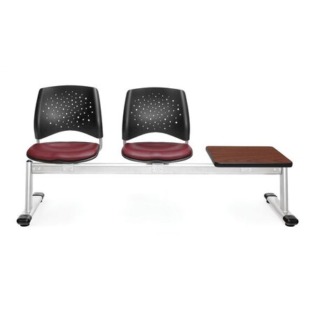 Ofm Star3 Beam Seat W/2Seats/1Tbl, Vam Wine 323T-VAM-603-CH