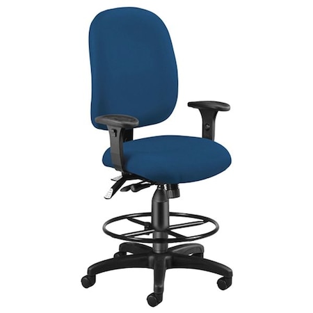 Ofm Task Chairs, 26-3/4" to 30-1/4" or 29-3/4" to 33-1/4" Height, 7-Way Adjustable, Navy 125-DK-804