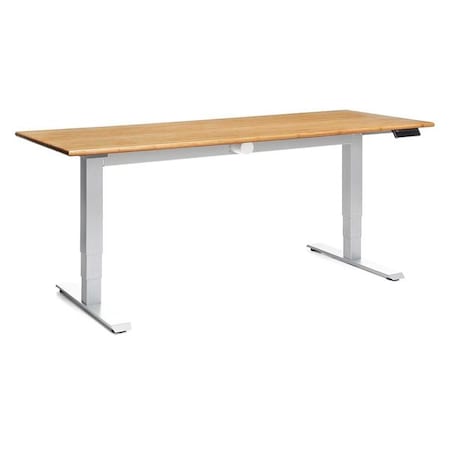 Ofm Adjustable Table, 28-1/2" D, 21-3/4" to 46-1/4" H, Amber, Bamboo HAT-3072-PLN-AMB