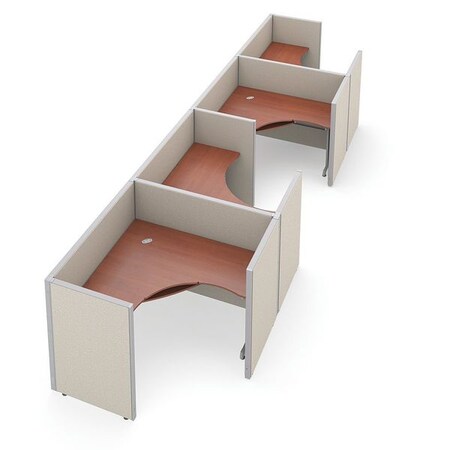 Ofm Privacy Station, 64-1/2" D, 47" H, Beige/Cherry, vinyl R1X4-4760-VGBC