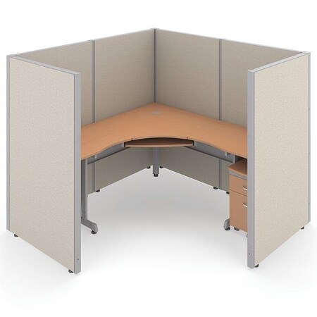 Ofm Privacy Station, 78-1/2" D, 63" H, Beige/Maple, vinyl R1X1-6372-VGBM