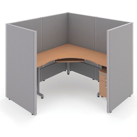 Ofm Privacy Station, 78-1/2" D, 63" H, Gray/Maple, vinyl R1X1-6372-VGGM