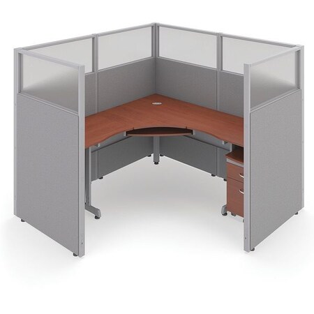 Ofm Privacy Station, 78-1/2" D, 63" H, Gray/Cherry, polycarbonate R1X1-6372-PGGC