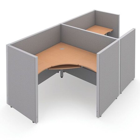 Ofm Privacy Station, 64-1/2" D, 47" H, Gray/Maple, vinyl R1X2-4760-VGGM