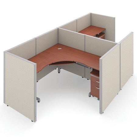 Ofm Privacy Station, 78-1/2" D, 47" H, Beige/Cherry, vinyl R1X2-4772-VGBC