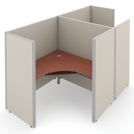 Ofm Privacy Station, 66-1/2" D, 63" H, Beige/Cherry, vinyl R1X2-6360-VGBC