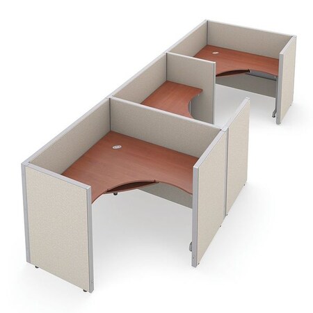 Ofm Privacy Station, 64-1/2" D, 47" H, Beige/Cherry, vinyl R1X3-4760-VGBC