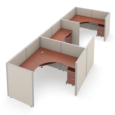 Ofm Privacy Station, 78-1/2" D, 47" H, Beige/Cherry, vinyl R1X3-4772-VGBC