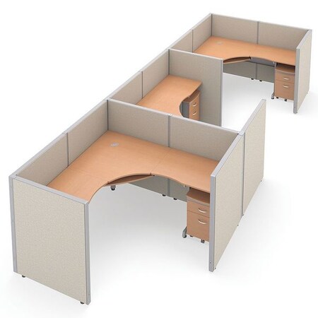 Ofm Privacy Station, 78-1/2" D, 47" H, Beige/Maple, vinyl R1X3-4772-VGBM