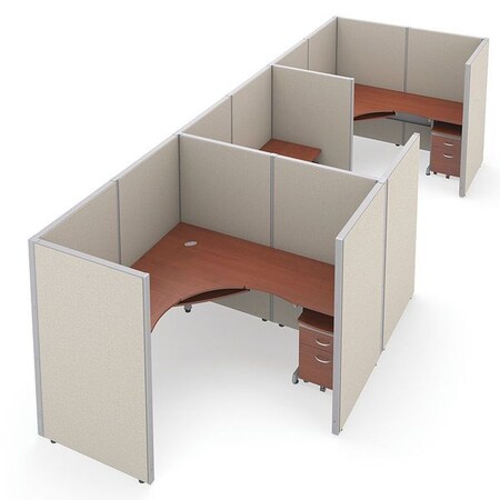 Ofm Privacy Station, 78-1/2" D, 63" H, Beige/Cherry, vinyl R1X3-6372-VGBC