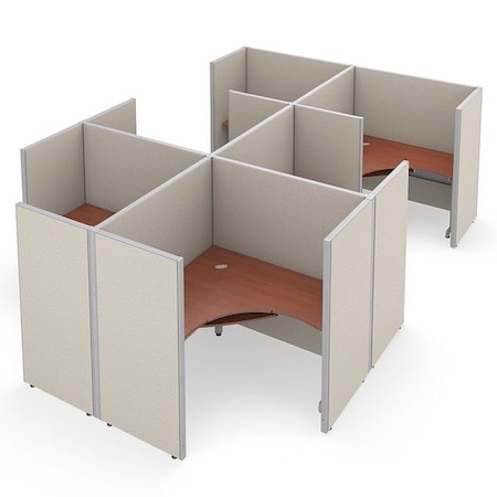 Ofm Privacy Station, 130-1/2" D, 63" H, Beige/Cherry, vinyl R2X3-6360-VGBC