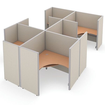 Ofm Privacy Station, 130-1/2" D, 63" H, Beige/Maple, vinyl R2X3-6360-VGBM