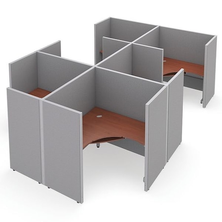 Ofm Privacy Station, 130-1/2" D, 63" H, Gray/Cherry, vinyl R2X3-6360-VGGC