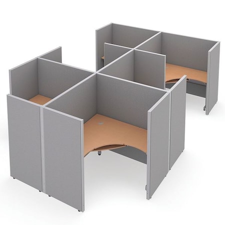 Ofm Privacy Station, 130-1/2" D, 63" H, Gray/Maple, vinyl R2X3-6360-VGGM