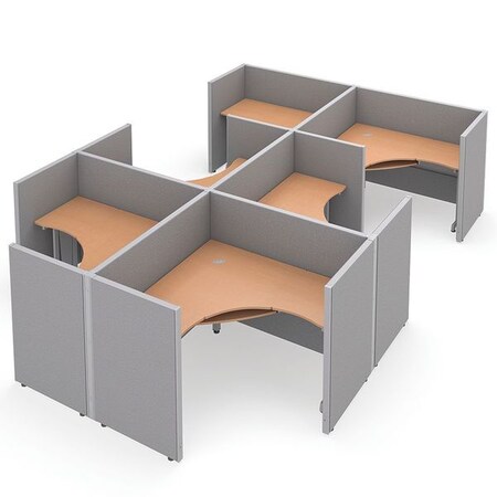 Ofm Privacy Station, 126-1/2" D, 47" H, Gray/Maple, vinyl R2X3-4760-VGGM