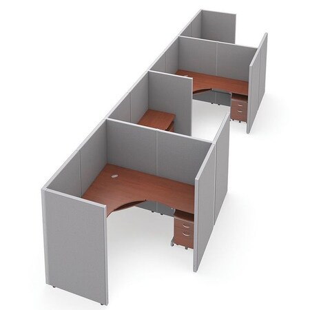 Ofm Privacy Station, 78-1/2" D, 63" H, Gray/Cherry, vinyl R1X4-6372-VGGC