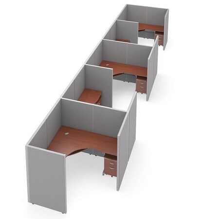 Ofm Privacy Station, 78-1/2" D, 63" H, Gray/Cherry, vinyl R1X5-6372-VGGC