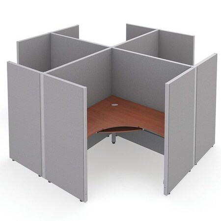 Ofm Privacy Station, 130-1/2" D, 63" H, Gray/Cherry, vinyl R2X2-6360-VGGC