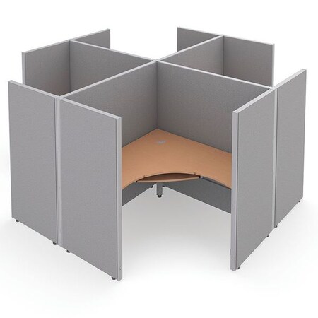 Ofm Privacy Station, 130-1/2" D, 63" H, Gray/Maple, vinyl R2X2-6360-VGGM