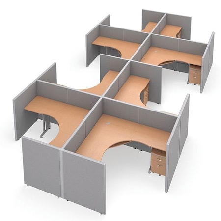 Ofm Privacy Station, 154-1/2" D, 47" H, Gray/Maple, vinyl R2X4-4772-VGGM