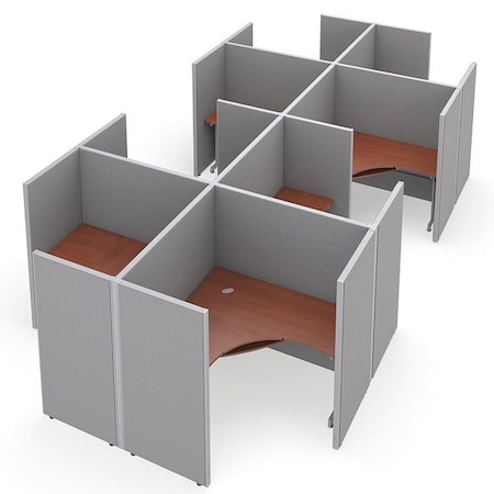 Ofm Privacy Station, 130-1/2" D, 63" H, Gray/Cherry, vinyl R2X4-6360-VGGC