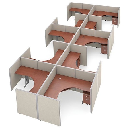 Ofm Privacy Station, 154-1/2" D, 47" H, Beige/Cherry, vinyl R2X5-4772-VGBC