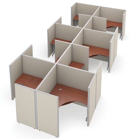 Ofm Privacy Station, 130-1/2" D, 63" H, Beige/Cherry, vinyl R2X5-6360-VGBC