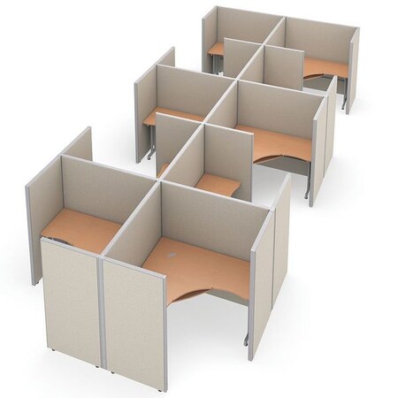 Ofm Privacy Station, 130-1/2" D, 63" H, Beige/Maple, vinyl R2X5-6360-VGBM