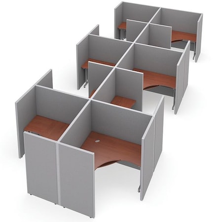 Ofm Privacy Station, 130-1/2" D, 63" H, Gray/Cherry, vinyl R2X5-6360-VGGC