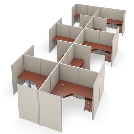 Ofm Privacy Station, 154-1/2" D, 63" H, Beige/Cherry, vinyl R2X5-6372-VGBC