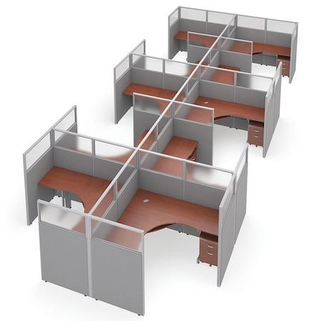 Ofm Privacy Station Wrksta 2X5 63"H/72"W/Poly/Grayv/Chry, 154-1/2" D X 63" H, Gray/Cherry R2X5-6372-PGGC