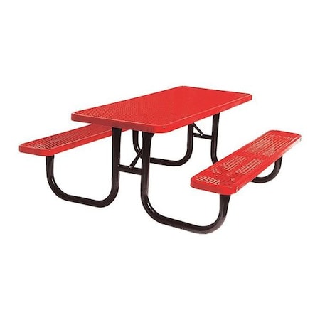 Ultrasite Park Rectangular Table, Portable, 6ft, Red 238-V6-RED