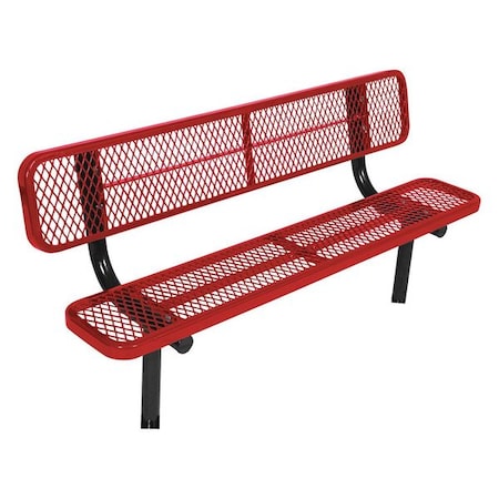Ultrasite In Ground Park Bench W/ Back, Red 940S-V6-RED