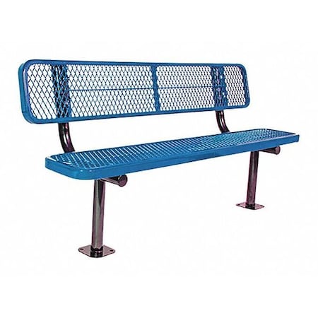 Ultrasite Surface Mount Park Bench W/ Back, Black 940SM-V6-BLACK