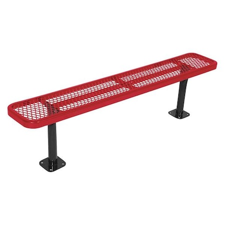 Ultrasite Surface Mount Park Bench, No Back, Red 942SM-V6-RED