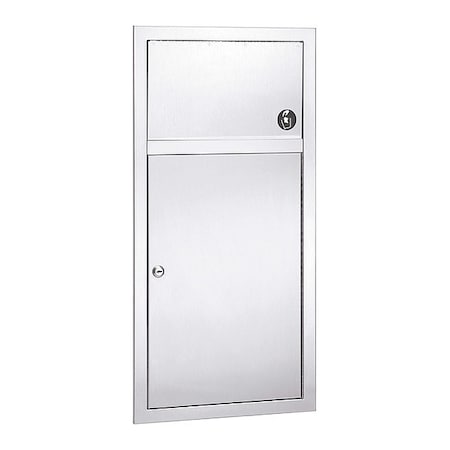 Bradley 2.8 gal Rectangular Sanitary Napkin Receptacle, Stainless Steel 3251-000000