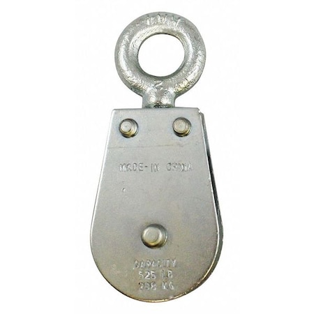 Indusco Swivel Eye, Block, 1-1/2", 01548", Cable, 3/16 in Max Cable Size, 525 lb Max Load, Zinc Plated 16900001