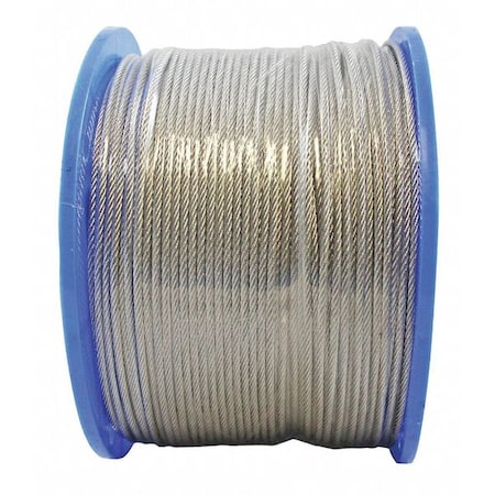 Indusco Cable, 1/8", 7x19", 3/16"x250ft, Trs Orange 20500792