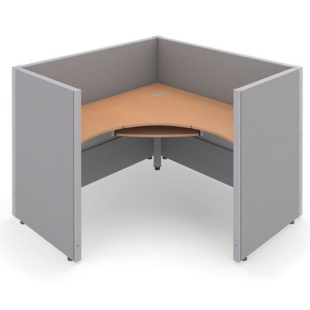 Ofm Privacy Station, 64-1/2" D, 47" H, Gray/Maple, vinyl R1X1-4760-VGGM