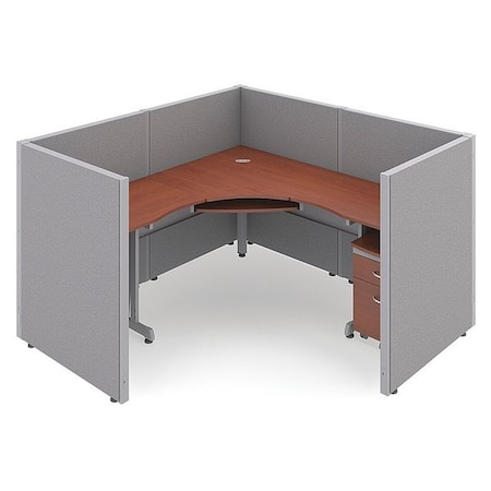 Ofm Privacy Station, 78-1/2" D, 47" H, Gray/Cherry, vinyl R1X1-4772-VGGC